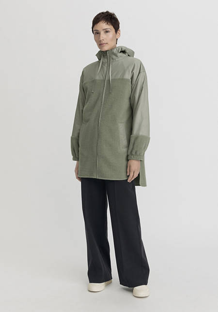 Wollfleece Mantel Relaxed aus Bio-Merinowolle mit Bio-Baumwolle