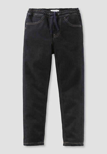 Wool denim trousers made of organic cotton with virgin wool
