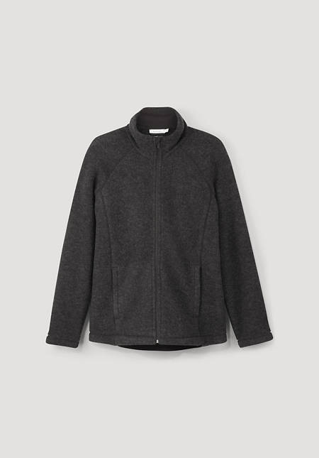 Wool fleece jacket made from organic merino wool