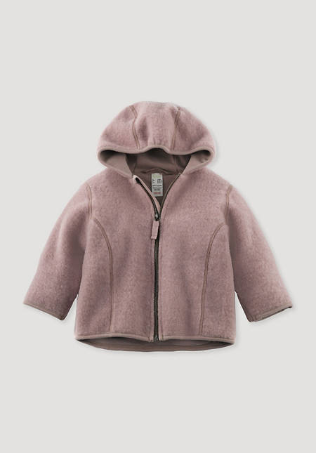 Wool fleece jacket made from pure organic merino wool