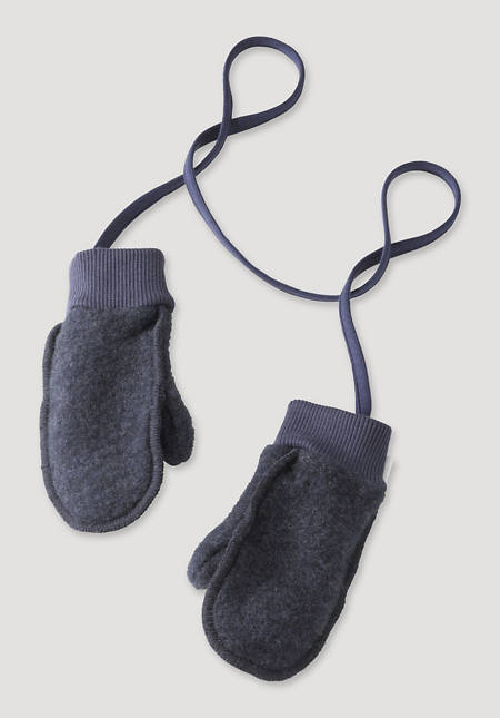 Wool fleece mittens made from pure organic merino wool