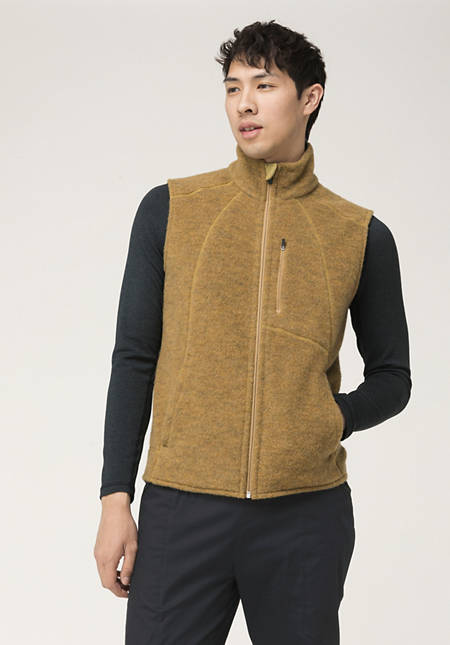 Wool fleece vest made from pure organic merino wool