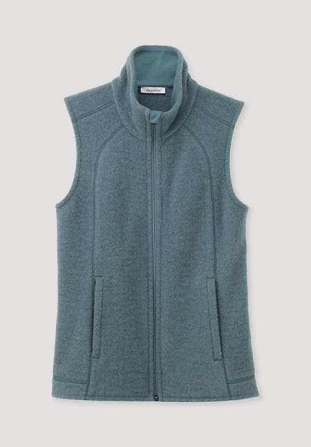 Wool fleece vest made from pure organic merino wool
