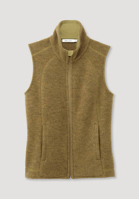 Wool fleece vest made from pure organic merino wool