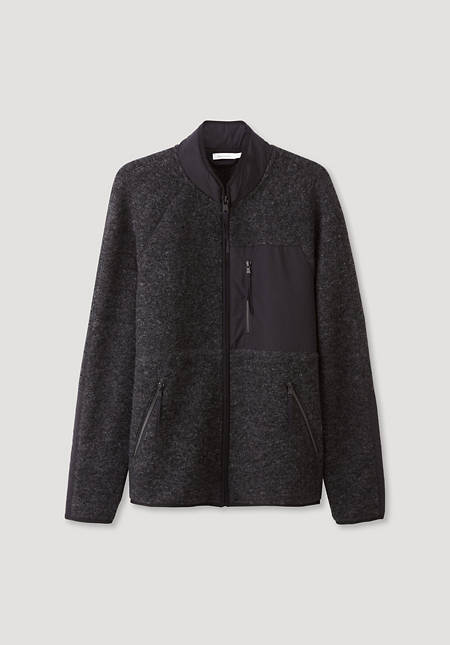 Wool jacket made from organic merino wool with organic cotton