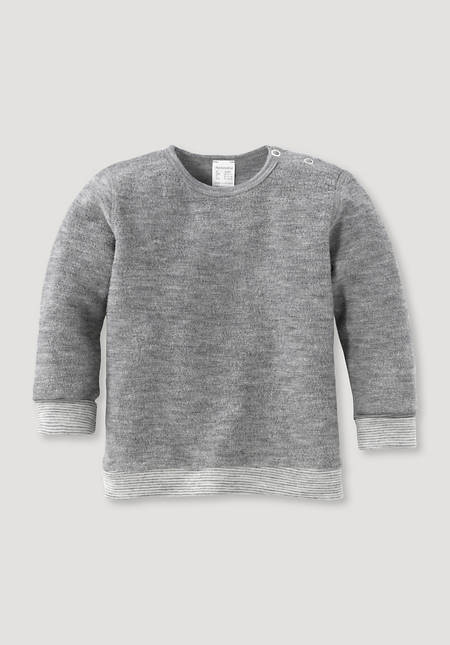 Wool terry shirt made from pure organic merino wool