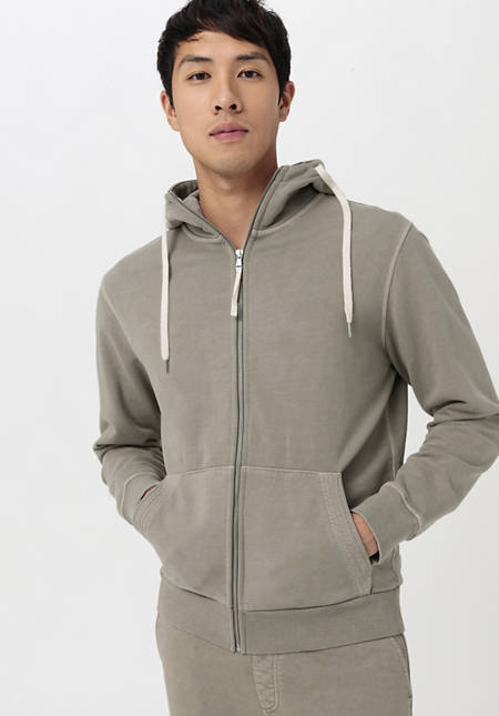 Zip hoodie made from pure organic cotton