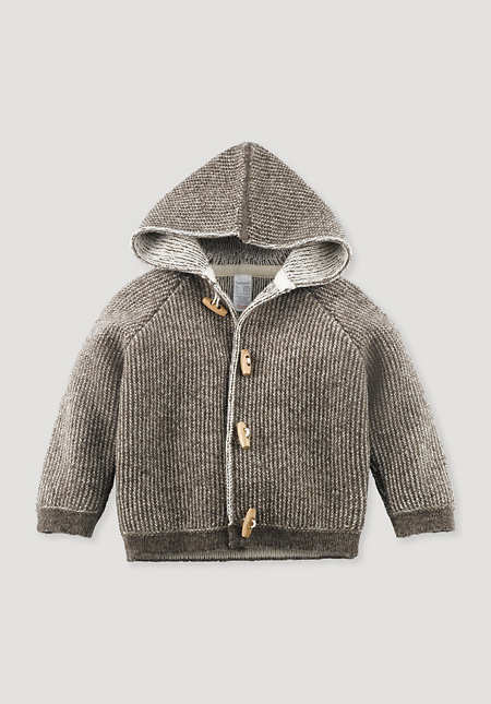 Cardigan made of new wool and cotton