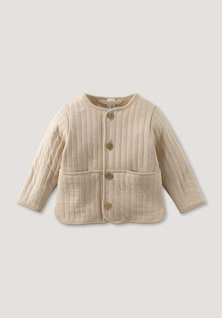 Jacket with quilted look, plant-dyed from pure organic cotton