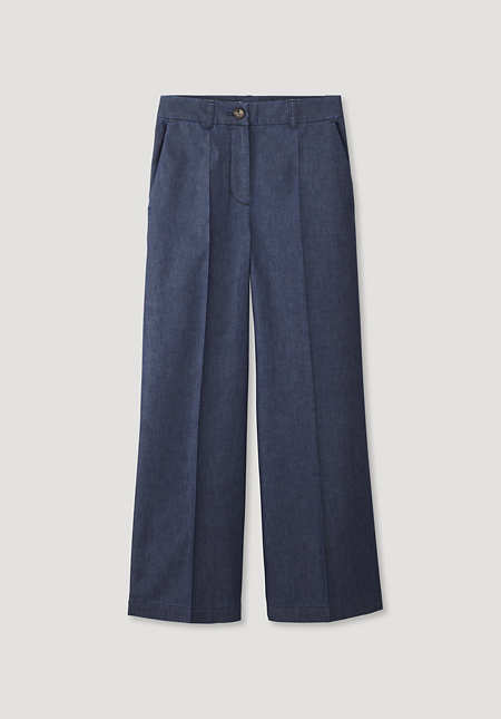Light denim culottes made from pure organic cotton