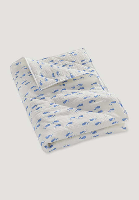 Muslin blanket made of organic cotton with wool filling