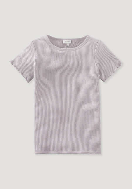 Rib shirt made of organic cotton with organic merino wool