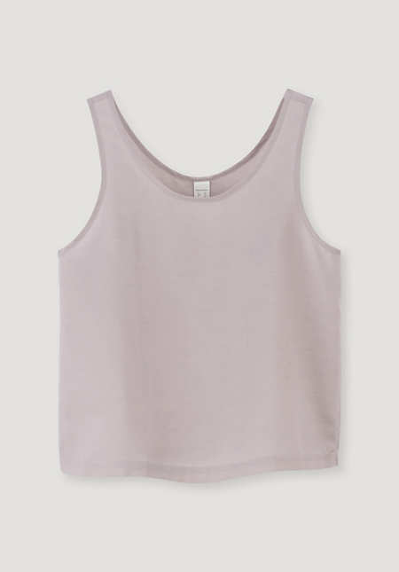 Tank top made from organic cotton with silk