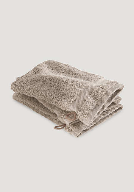 Wash mitt in a set of 3 made from pure organic terrycloth