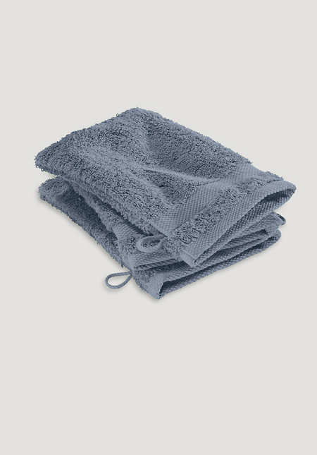 Wash mitt in a set of 3 made from pure organic terrycloth