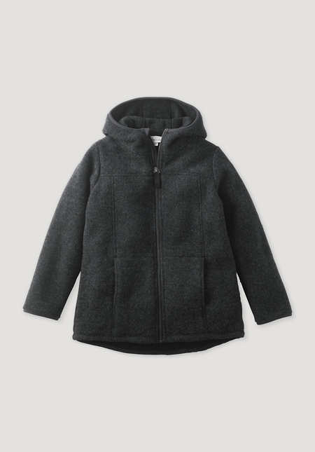 Wool fleece jacket made from pure organic merino wool