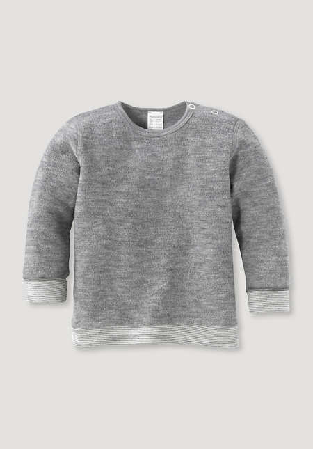 Wool terry shirt made from pure organic merino wool